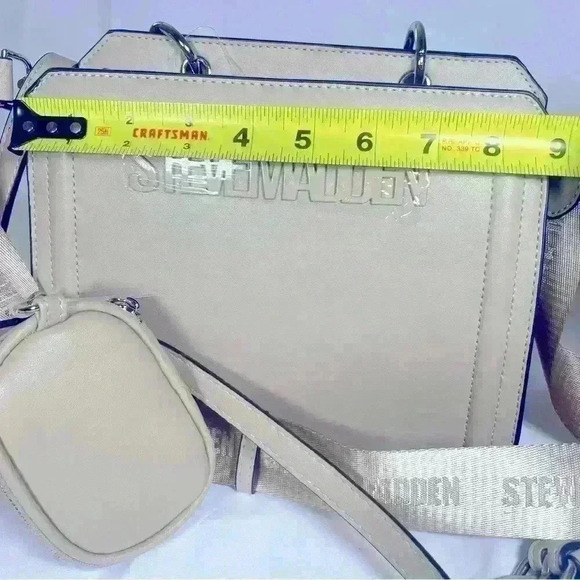 Steve Madden Chalk Bevelyn  w/AirPod Case Crossbody Bag Purse Satchel - Picture 6 of 11